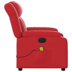 vidaXL Fauteuil de massage inclinable électrique rouge similicuir