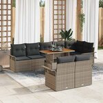 vidaXL Ensemble de canapé de jardin 9 Pièces Gris Poly rotin