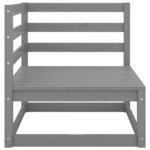 vidaXL Salon de jardin 10 Pièces gris bois de pin massif
