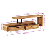 vidaXL Meuble TV (118-200) x 30 x 40 cm Bois massif d'acacia