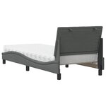 vidaXL Lit avec matelas gris foncé 90x190 cm tissu