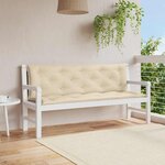 vidaXL Coussin de banc de jardin beige 150x(50+50)x7 cm tissu oxford