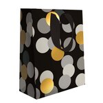 Sac cadeau petit format pois black and gold - draeger paris