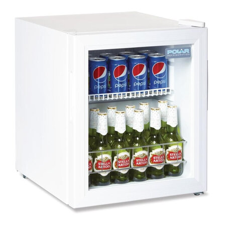 Mini frigo vitré professionnel à boissons - polar - r600a - acier inoxydable146430vitrée x480x510mm