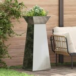 vidaXL Jardinière à pilier Argent 40 x 40 x 100 cm Acier