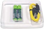Ovegna U701 : Piles AAA légères, en Lithium-ION (Non NiMH, Non alcalines), 600 mAh, Rechargeables par entrée Micro USB, en 90 Minutes, 1000 Fois, indicateur de Charge, avec Un câble de Charge Inclus