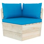 Salon de jardin meuble d'extérieur ensemble de mobilier palette 6 pièces avec coussins épicéa imprégné 02_0018447