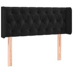 vidaXL Tête de lit avec oreilles Noir 103x16x78/88 cm Velours