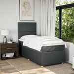 vidaXL Sommier à lattes de lit avec matelas Gris foncé 90x200 cm Tissu