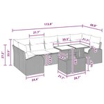 vidaXL Ensemble de canapé de jardin 8 Pièces Marron 100 x 55 x 73 cm