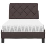 vidaXL Lit avec matelas marron foncé 90x200 cm tissu
