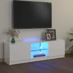 vidaXL Meuble TV avec lumières LED blanc brillant 120x30x35 5 cm