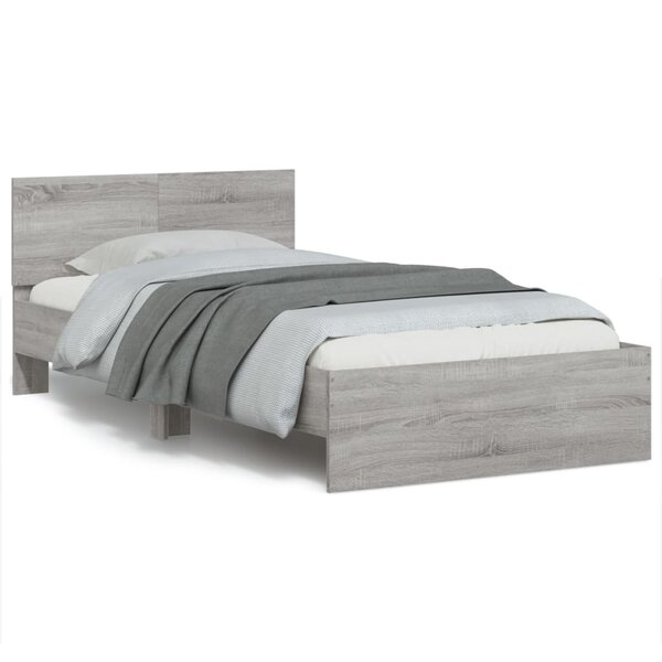 vidaXL Cadre de lit sans matelas avec tête de lit 100x200 cm