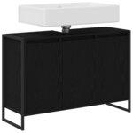 vidaXL Cabinet de salle de bain avec porte Chêne noir 90 x 30 x 60 cm