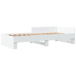 vidaXL Cadre de lit sans matelas blanc 100x200 cm bois d'ingénierie