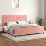 vidaXL Cadre de lit avec tête de lit Rose 200x200 cm Velours