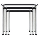 vidaXL Tables gigognes 3 Pièces Noir Verre trempé