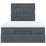 vidaXL Cadre de lit ottoman avec matelas gris foncé 120x190 cm velours