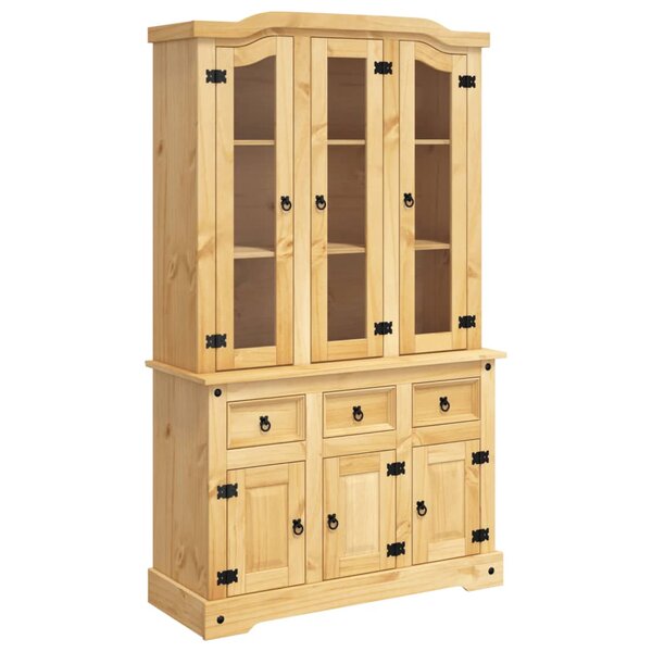 vidaXL Buffet Corona marron 112x43x196 cm bois massif pin mexicain
