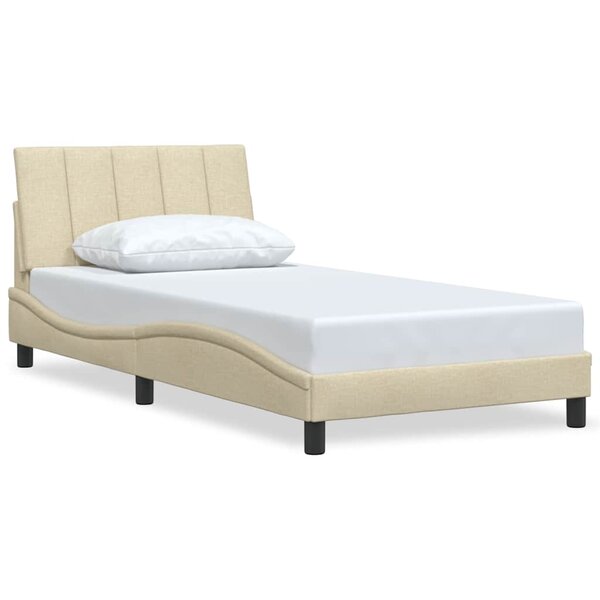 vidaXL Cadre de lit sans matelas crème 100x200 cm tissu