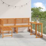 vidaXL Ensemble de banc de jardin 3 Pièces Marron Bois d'acacia massif