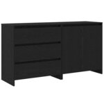 vidaXL Buffet avec tiroir 2 Pièces Noir 70 x 41 x 75 cm Bois d'ingénierie