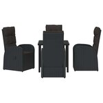 vidaXL Ensemble de salle à manger pour jardin 5 Pièces Noir polyrotin