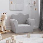 vidaXL Canapé pour enfants gris clair peluche douce