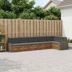 vidaXL Ensemble de canapés d'extérieur 6 Pièces Naturel et Anthracite
