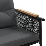 vidaXL Banc de jardin avec coussins 116 cm noir acier