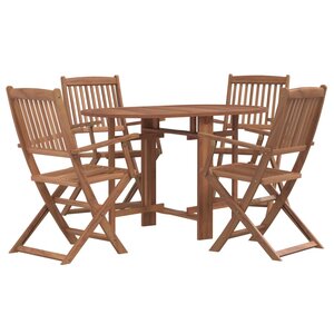 vidaXL Ensemble à manger d'extérieur pliable 5Pièces Bois d'acacia solide