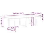VidaXL Table à manger et bord vivant 280x120x74cm bois massif de chêne