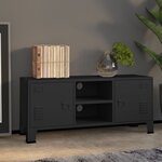 Vidaxl meuble tv industriel noir 105x35x42 cm métal