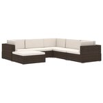 vidaXL Repose-pied sectionnel 1 pc avec coussin Résine tressée Gris
