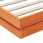 vidaXL Cadre de lit LED cire marron 90x200 cm bois de pin massif