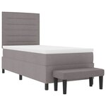 vidaXL Lit à ressorts avec tête de lit Taupe 100 x 200 cm tissu