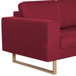 vidaXL Canapé à 3 places tissu rouge bordeaux