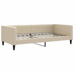 vidaXL Lit de jour avec lit gigogne crème 100x200 cm tissu