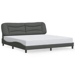 vidaXL Cadre de lit sans matelas Hvar gris foncé 200x200 cm tissu