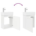 vidaXL Meuble de salle de bain avec robinet Blanc brillant