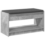 vidaXL Banc d'entrée avec coussin Gris Béton 83 x 38 x 45 cm