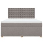 vidaXL Sommier à lattes de lit avec matelas Taupe 180x200 cm Tissu