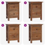 vidaXL Table de chevet bois massif d'acajou 40x30x51 cm