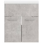 vidaXL Armoire d'évier avec lavabo intégré Gris béton Aggloméré