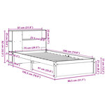 vidaXL Lit bibliothèque sans matelas 75x190 cm bois de pin massif