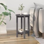 vidaXL Table basse Gris Ø 40x60 cm Bois massif de pin