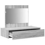 vidaXL Table de maquillage murale Gris sonoma 83x40x70 cm