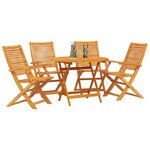 vidaXL Ensemble de salle à manger pour jardin 5 Pièces Marron