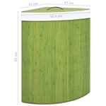Vidaxl panier à linge d'angle bambou vert 60 l