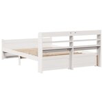 vidaXL Cadre de lit et tête de lit sans matelas blanc 135x190 cm